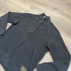 Vintage Polo Jeans Company RL Ralph Lauren 1/4 Zip Sweater Men's Sz M Black Knit